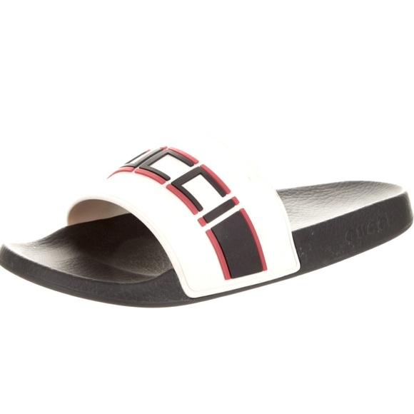 Gucci Other - Gucci Stripe Rubber Slide Men Sandal White Size 9